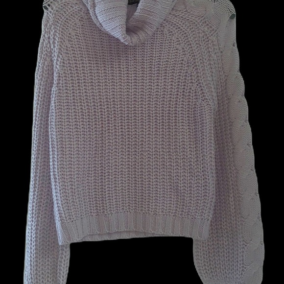 Derek Heart Lavender Cowl Neck Cable Knit Sweater Women’s Size M NWOT - Picture 9 of 14